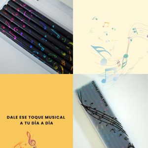 Lápiz mina negro figuras de colores